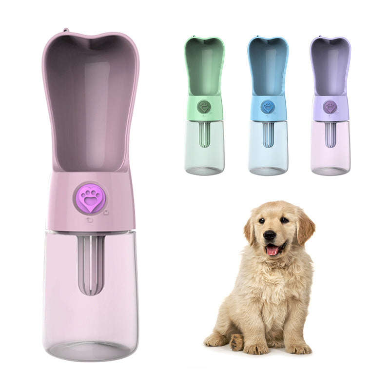 Portable Pet Water Bottle – Filtered, Leak-Proof, 250ml for Dogs & Cats