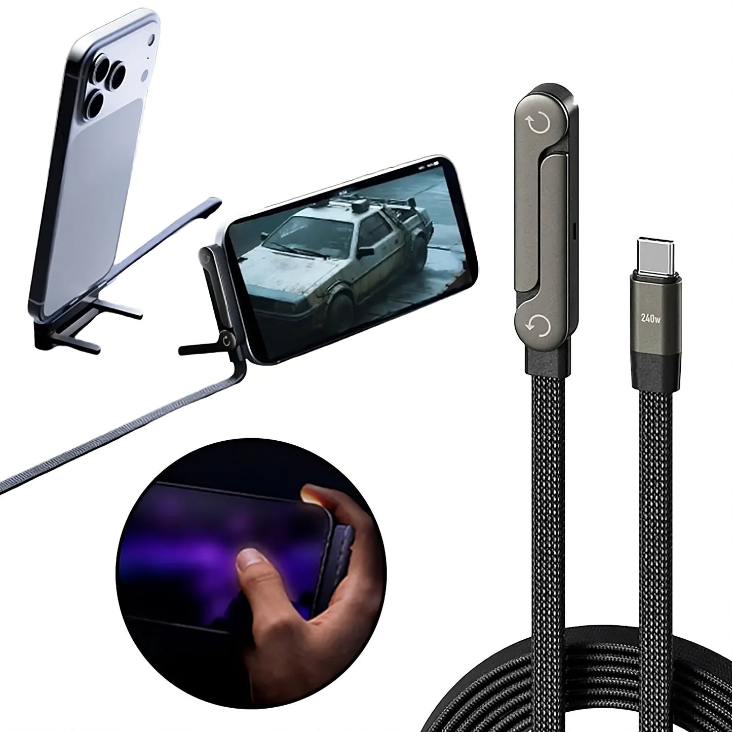 2-in-1 Fast Charging Stand Cable