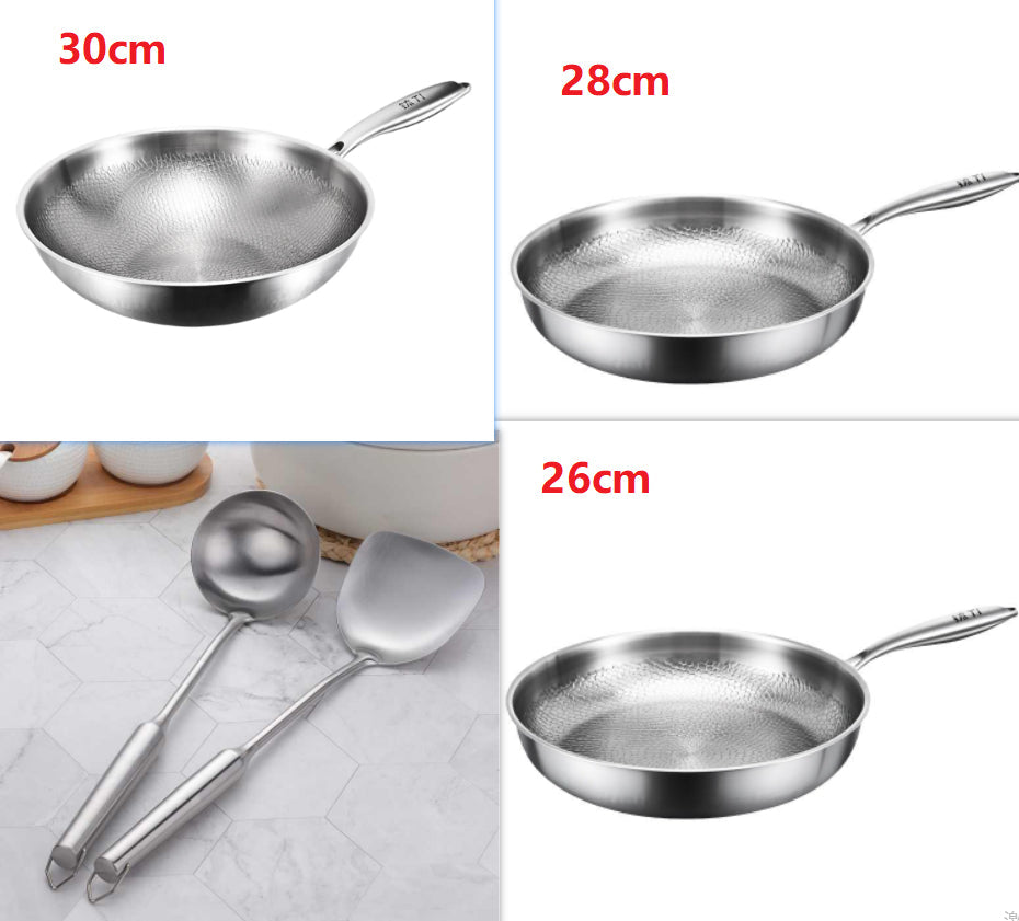 Pure Titanium Non-Stick Frying Pan - Premium Uncoated Healthy Cooking Skillet