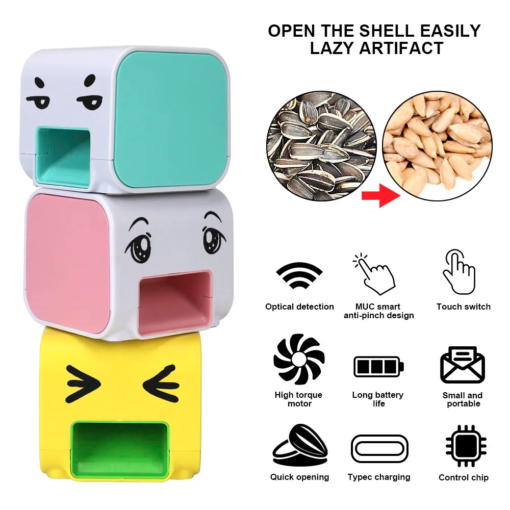 Electric Sunflower Seeds Peeler Automatic Melon Seed Shelling Machine Kitchen Gadget (Blue)