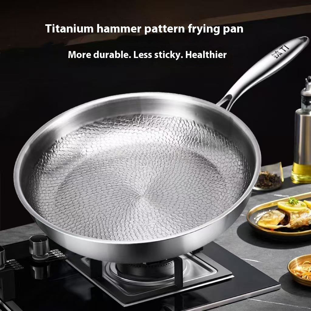 Pure Titanium Non-Stick Frying Pan - Premium Uncoated Healthy Cooking Skillet