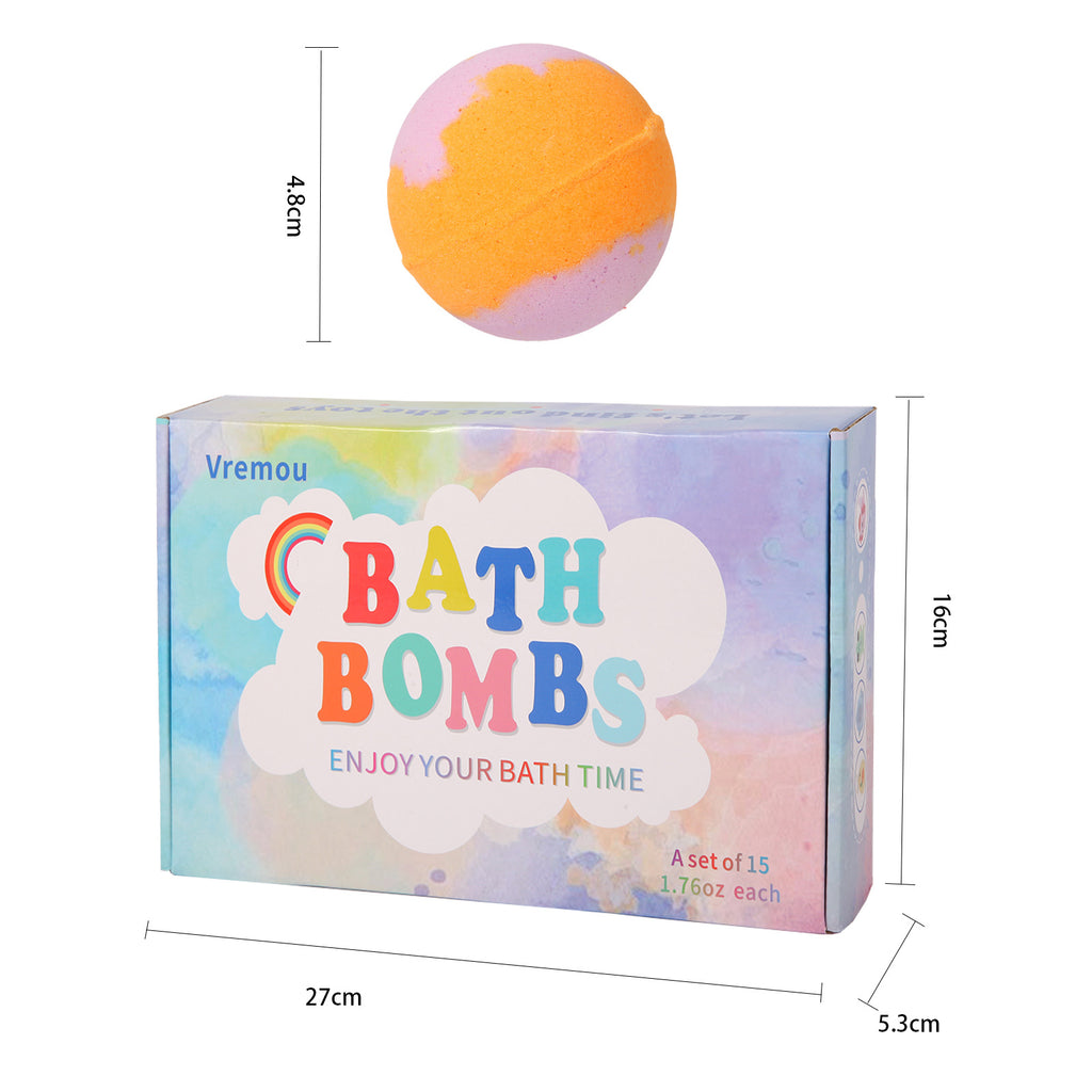 Kids Bath Bombs Gift Set – 15 Glowing Doll Bath Salts with Essential Oils