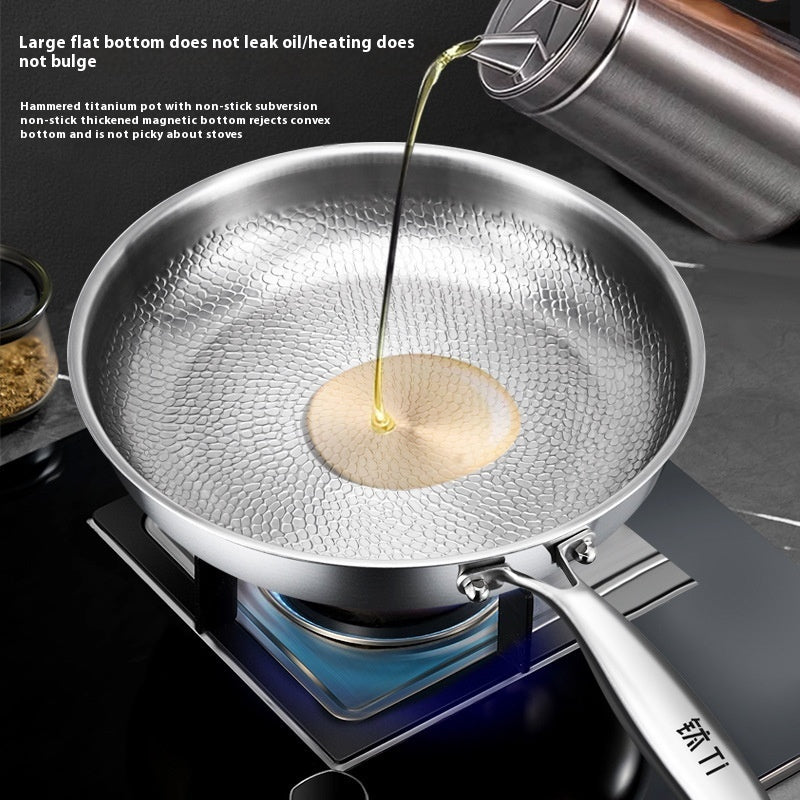 Pure Titanium Non-Stick Frying Pan - Premium Uncoated Healthy Cooking Skillet