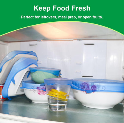 Silicone Stretch Lids- snugly seal your bowls, jars, fruits, and more (6pcs)