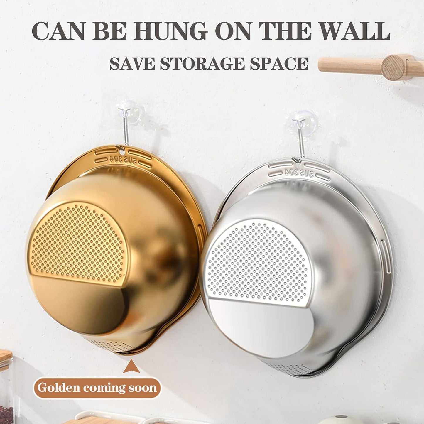 Rice Washer Strainer Bowl - 4-in-1 Washing Bowl - Cleaning Fruits, Vegetables, and Beans etc.