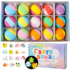 Kids Bath Bombs Gift Set – 15 Glowing Doll Bath Salts with Essential Oils