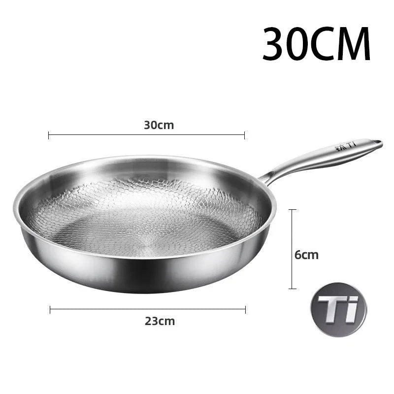 Pure Titanium Non-Stick Frying Pan - Premium Uncoated Healthy Cooking Skillet