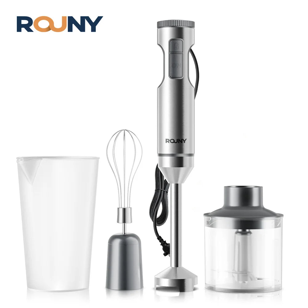 ROUNY 4-in-1 Hand Immersion Blender - 1000W Powerful Stick Blender