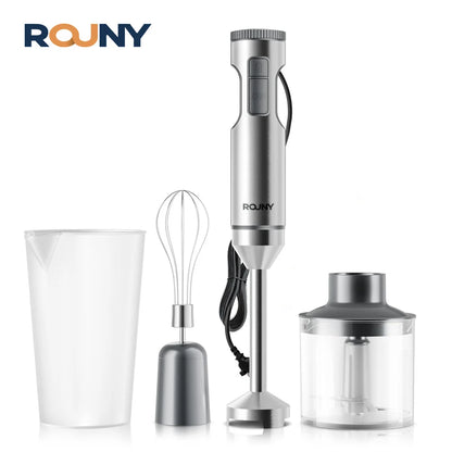 ROUNY 4-in-1 Hand Immersion Blender - 1000W Powerful Stick Blender