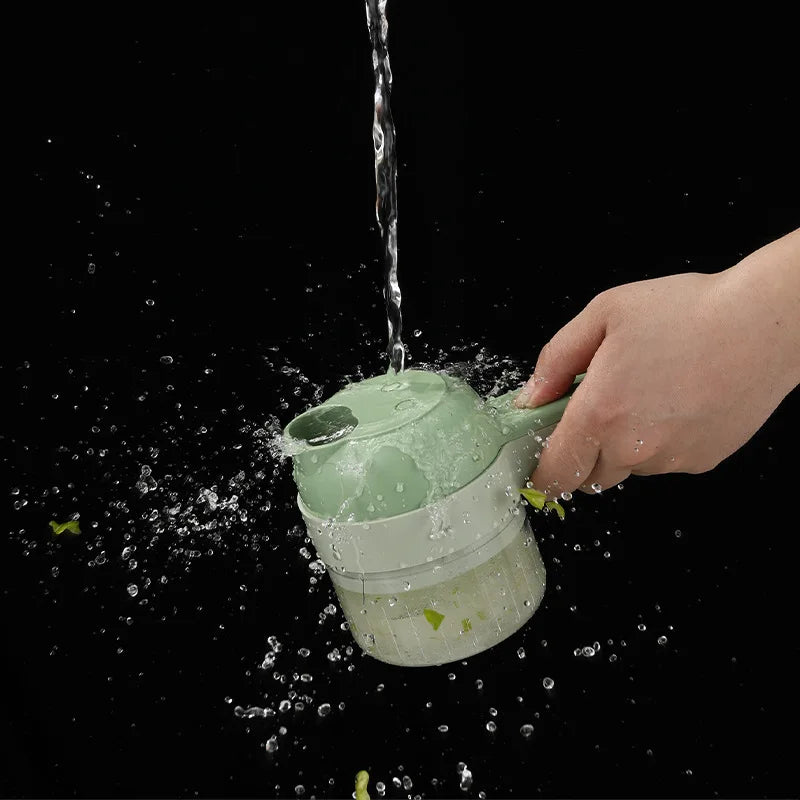 4In1 Electric Vegetable Cutter Set - Handheld Wireless Garlic Masher Food Chopper