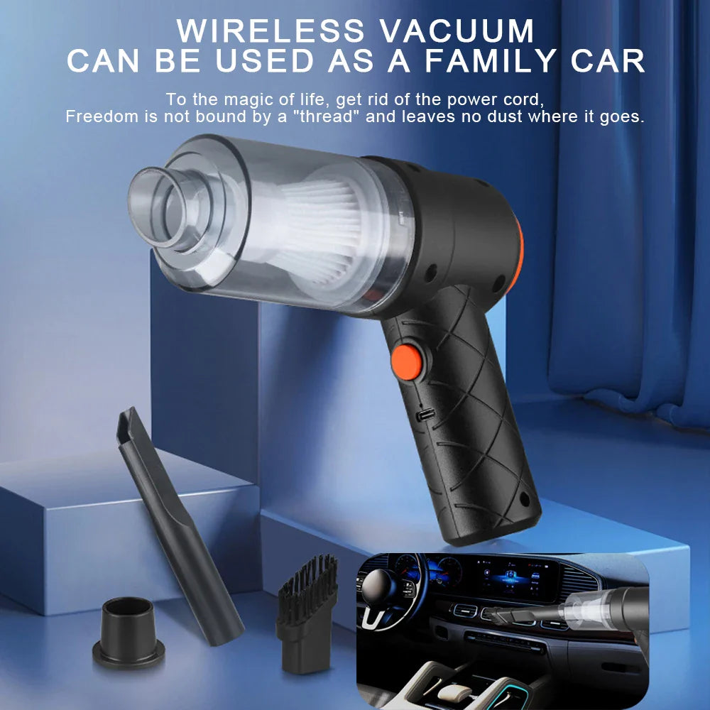Premium Car Vacuum Cleaner - 9000PA Cordless & Rechargeable