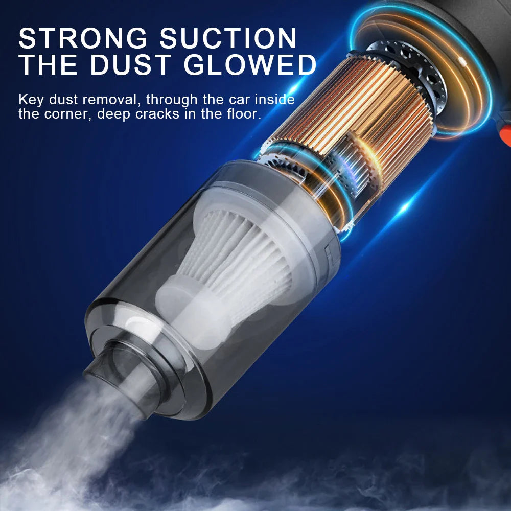 Premium Car Vacuum Cleaner - 9000PA Cordless & Rechargeable