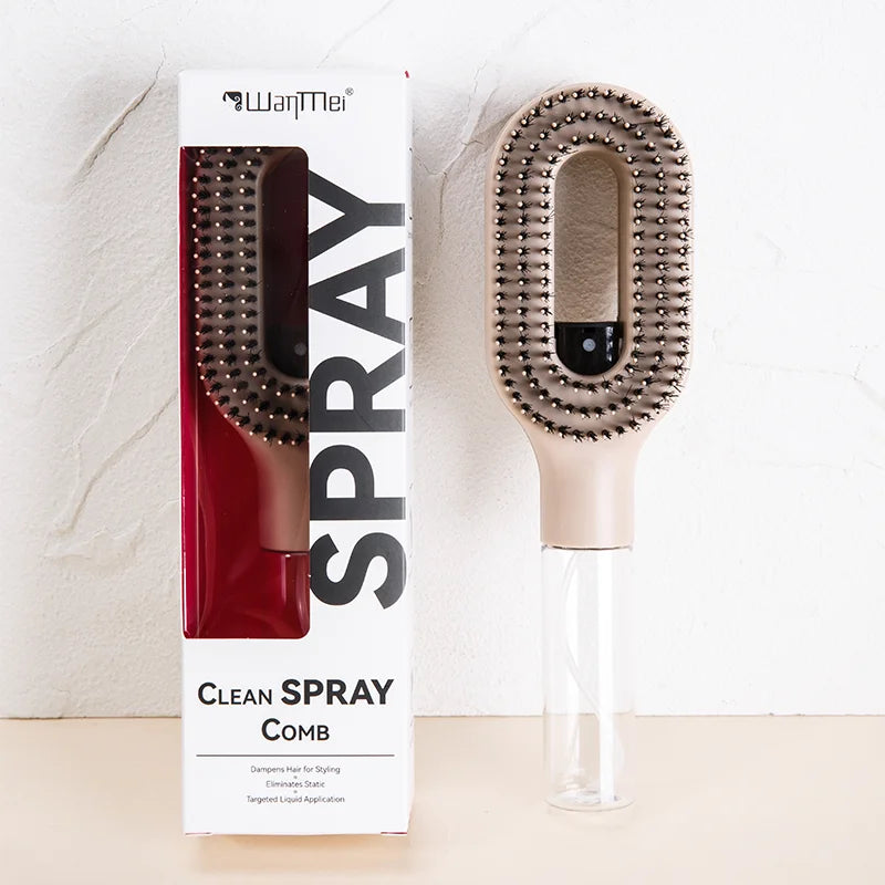 2in1 Sprayer Comb Detangling Scalp Massage Hairbrush with Spray Bottle Essential Oil Water Mist Spray Brush Anti-static Autumn