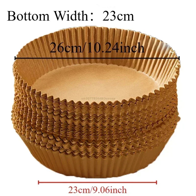 Air Fryer Disposable Paper Liners Square Round Non-Stick Baking BBQ Oil Absorbing Paper