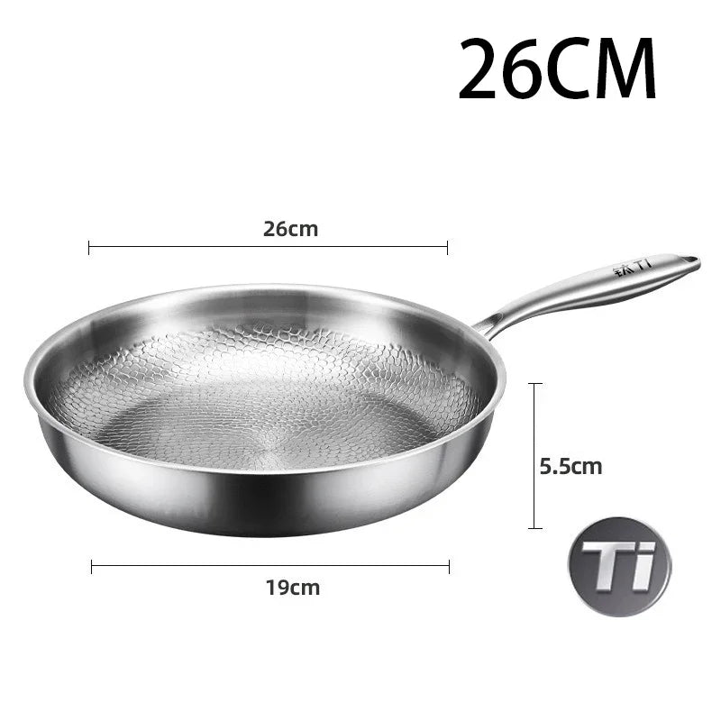 Pure Titanium Non-Stick Frying Pan - Premium Uncoated Healthy Cooking Skillet