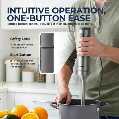 ROUNY 4-in-1 Hand Immersion Blender - 1000W Powerful Stick Blender