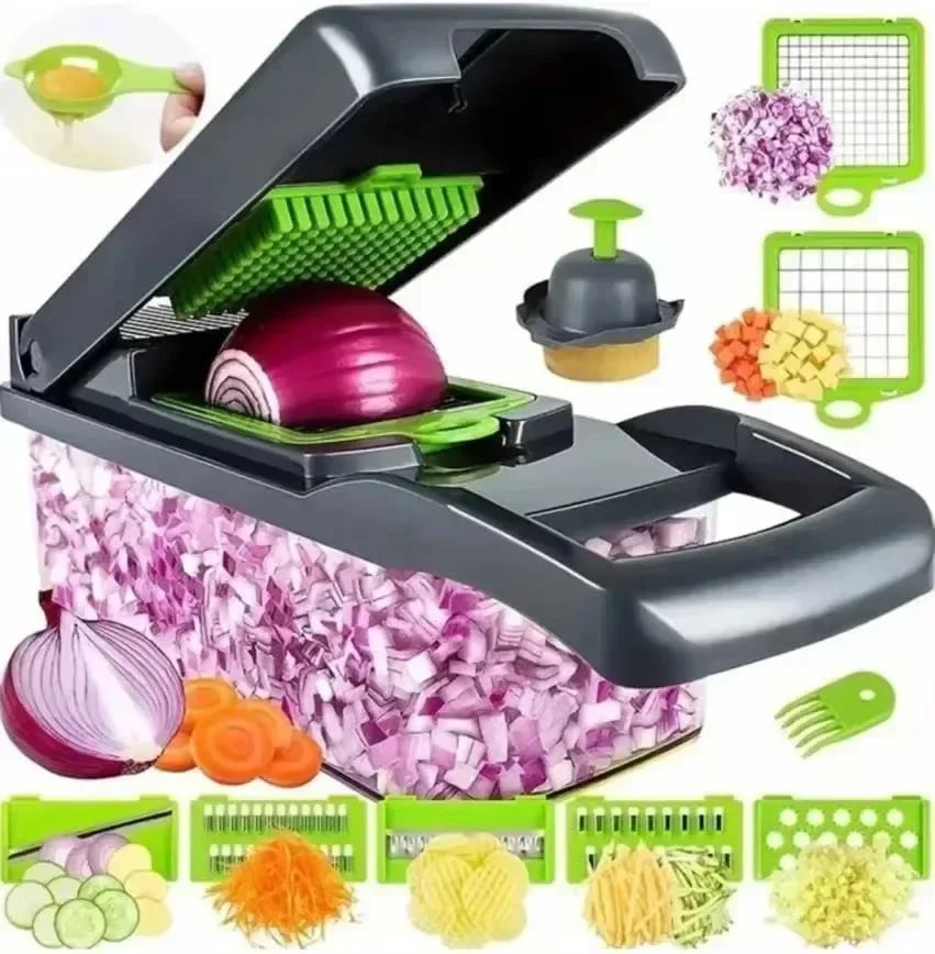 Multifunctional Vegetable Chopper Handle Food Grate Food Chopper Vegetable Slicer Dicer Cut 14/16 in 1 Kitchen Items