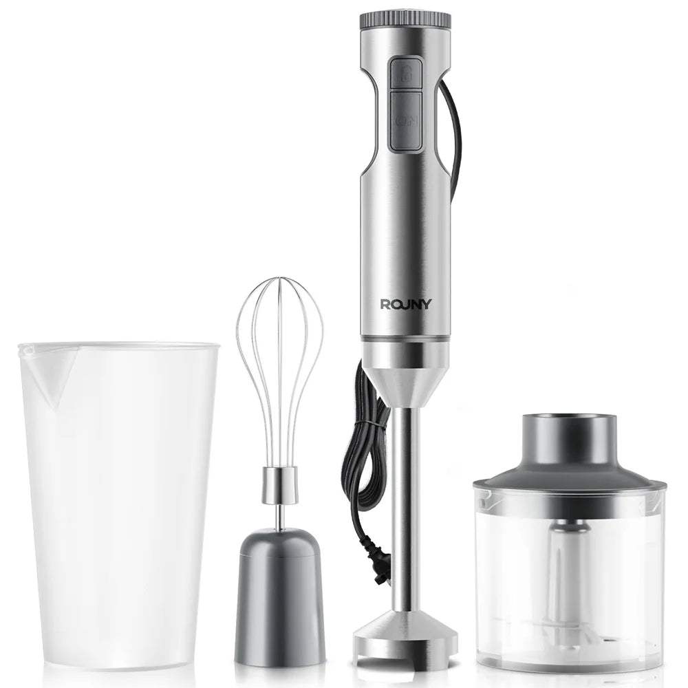 ROUNY 4-in-1 Hand Immersion Blender - 1000W Powerful Stick Blender