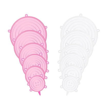 Silicone Stretch Lids- snugly seal your bowls, jars, fruits, and more (6pcs)