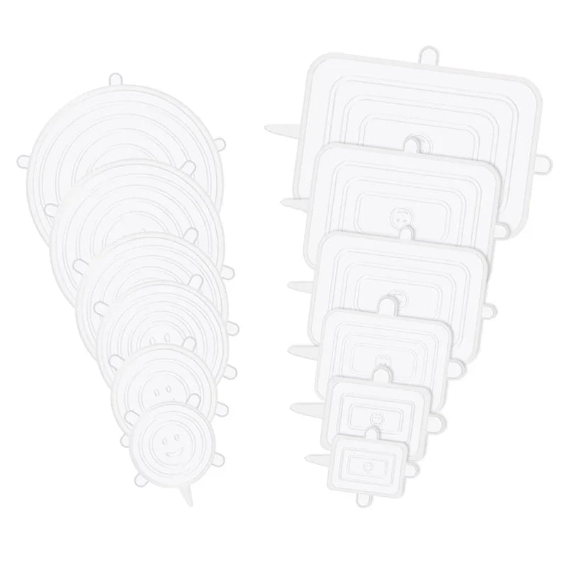Silicone Stretch Lids- snugly seal your bowls, jars, fruits, and more (6pcs)
