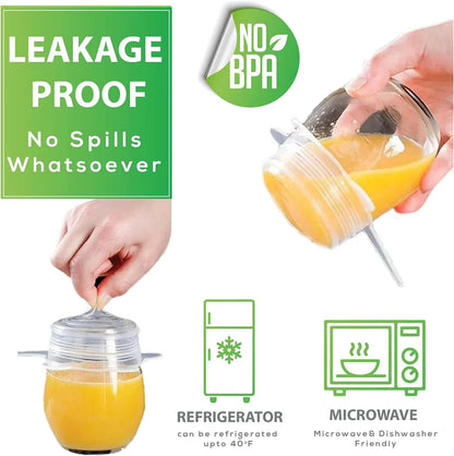 Silicone Stretch Lids- snugly seal your bowls, jars, fruits, and more (6pcs)