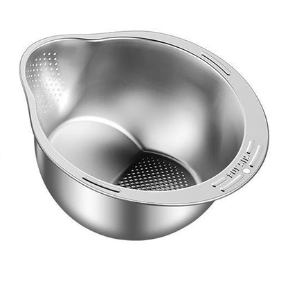 Rice Washer Strainer Bowl - 4-in-1 Washing Bowl - Cleaning Fruits, Vegetables, and Beans etc.