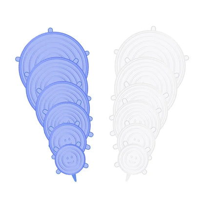 Silicone Stretch Lids- snugly seal your bowls, jars, fruits, and more (6pcs)