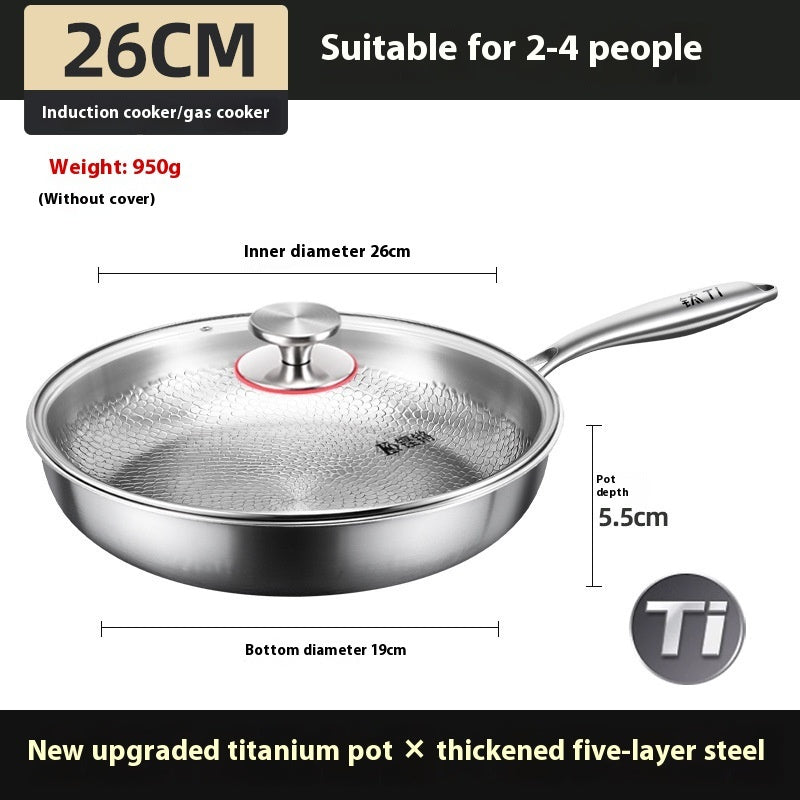 Pure Titanium Non-Stick Frying Pan - Premium Uncoated Healthy Cooking Skillet