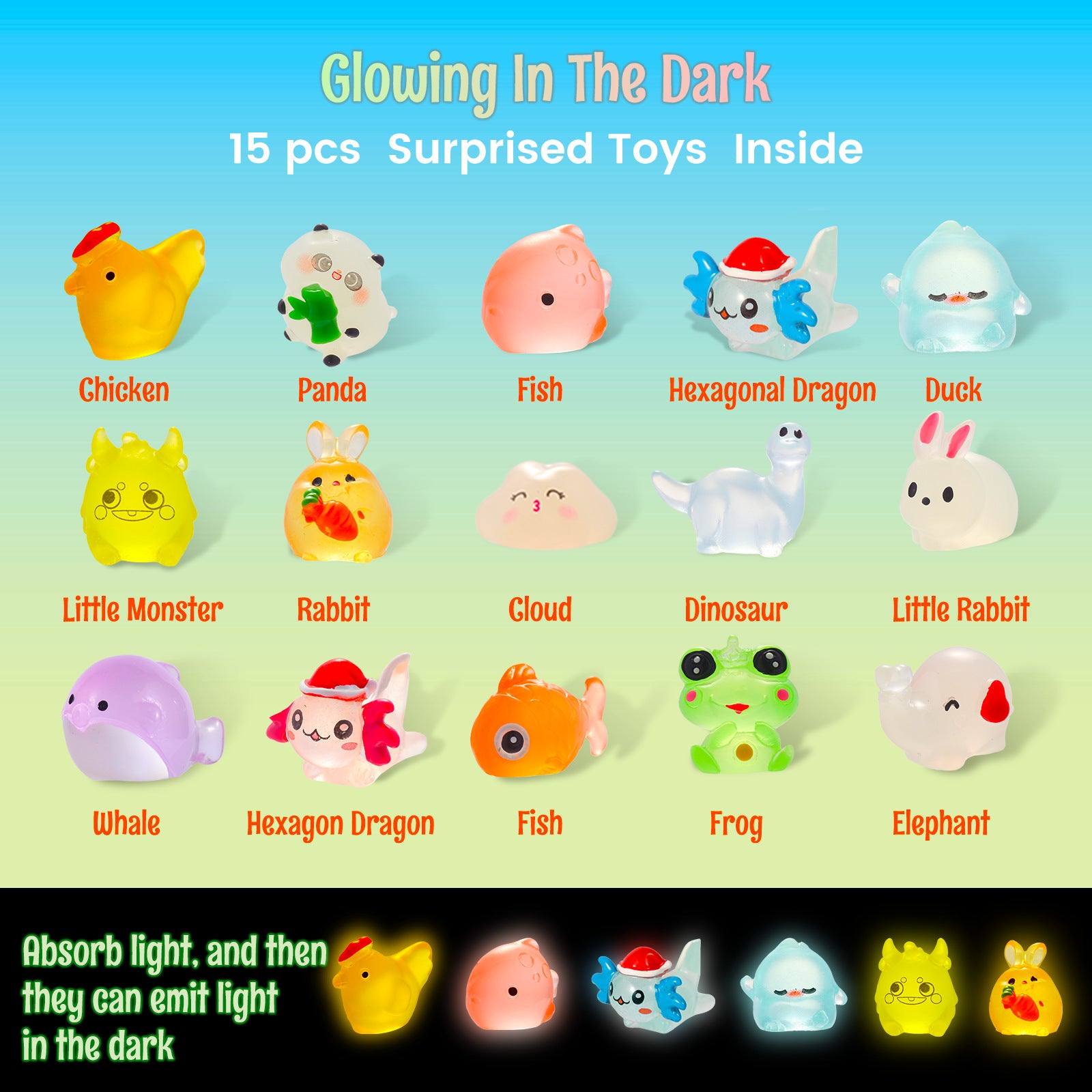 Kids Bath Bombs Gift Set – 15 Glowing Doll Bath Salts with Essential Oils