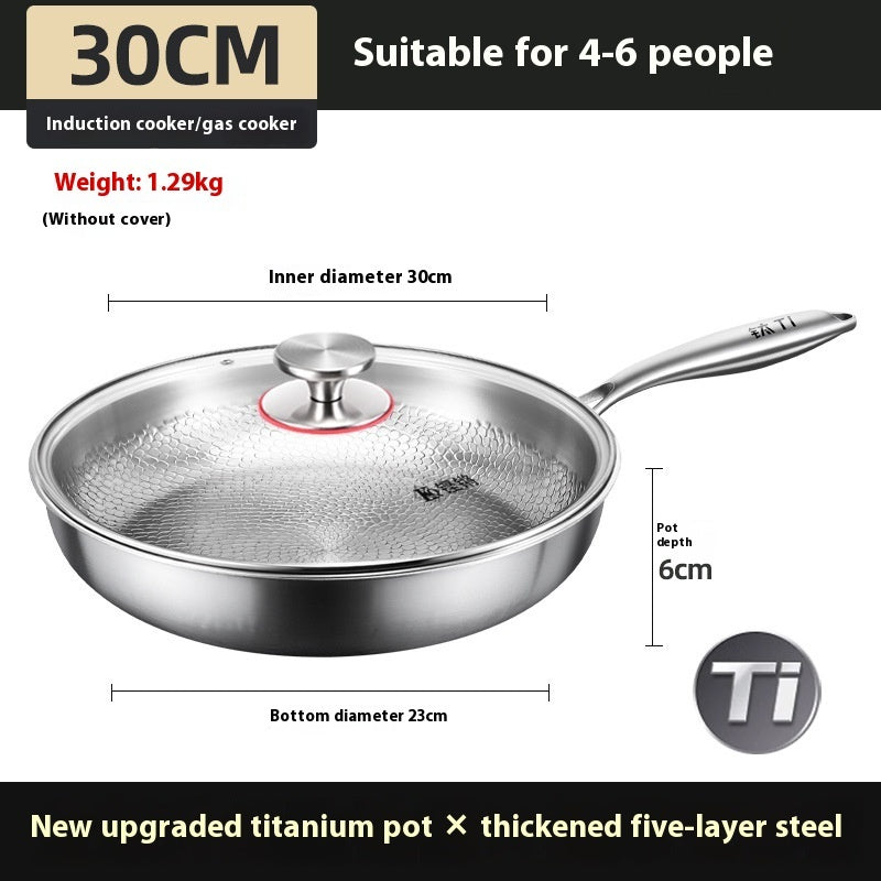 Pure Titanium Non-Stick Frying Pan - Premium Uncoated Healthy Cooking Skillet
